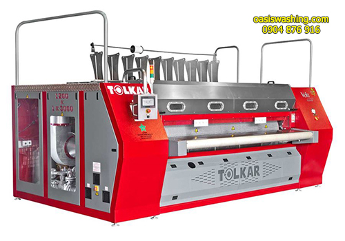 Máy là lô công nghiệp Tolkar sủ dụng màn hình cảm ứng PLC
